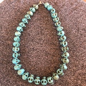 Turquoise skull necklace